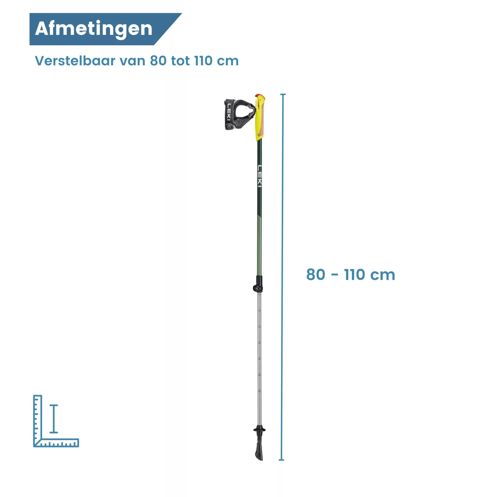 Nordic walking stokken Walker XS afmetingen
