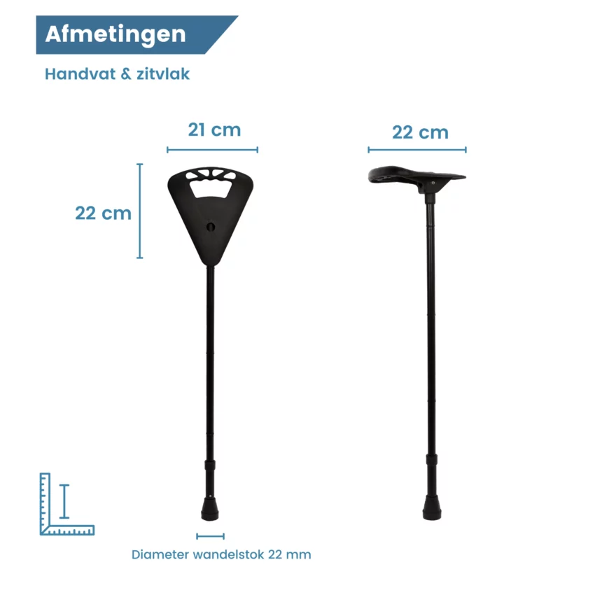 afmetingen handvat en zitvlak