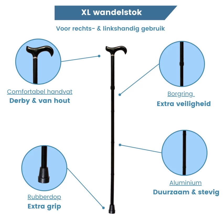 opvouwbare wandelstok xl zwart usp