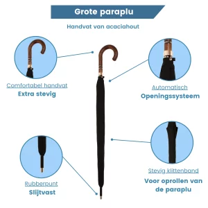 paraplu acaciahout handvat 110 cm doorsnee usp