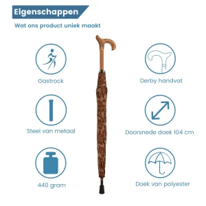 eigenschappen paraplu wandelstok beige