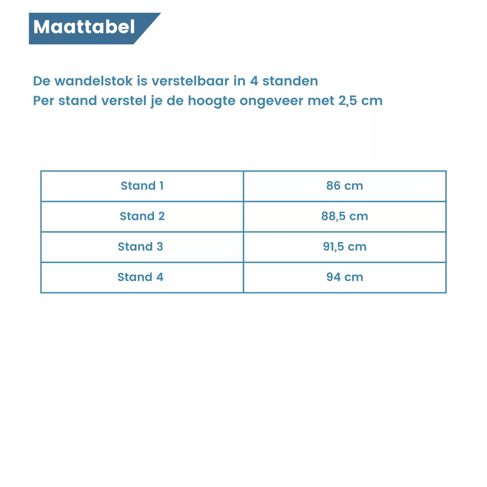 maattabel paraplu