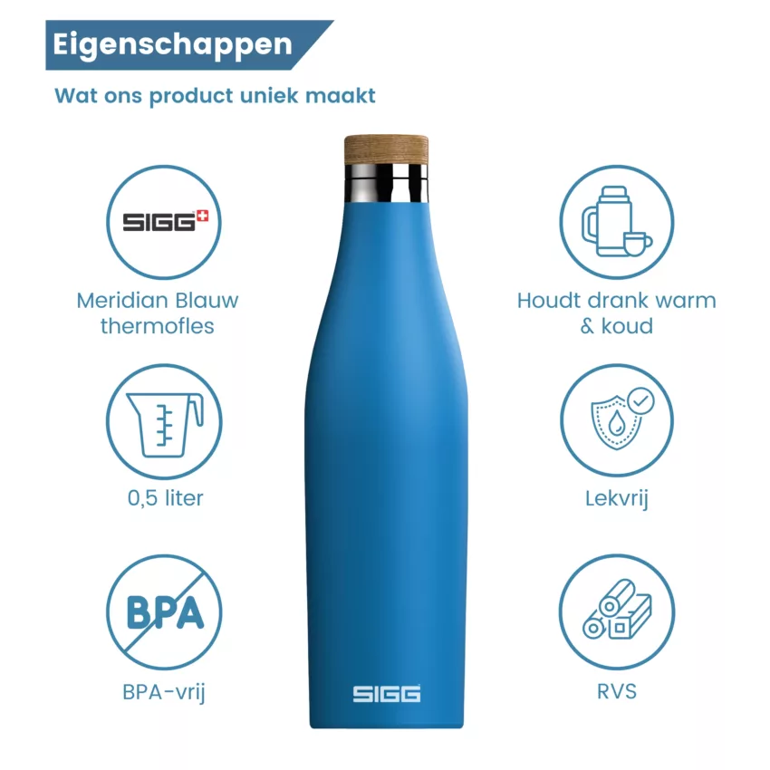 thermosfles meridian blauw eigenschappen