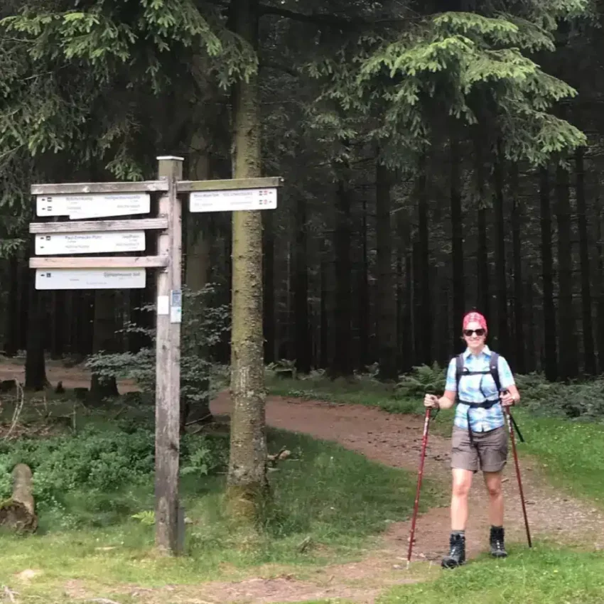 trekkingstok verstelbaar rood opvouwbaar