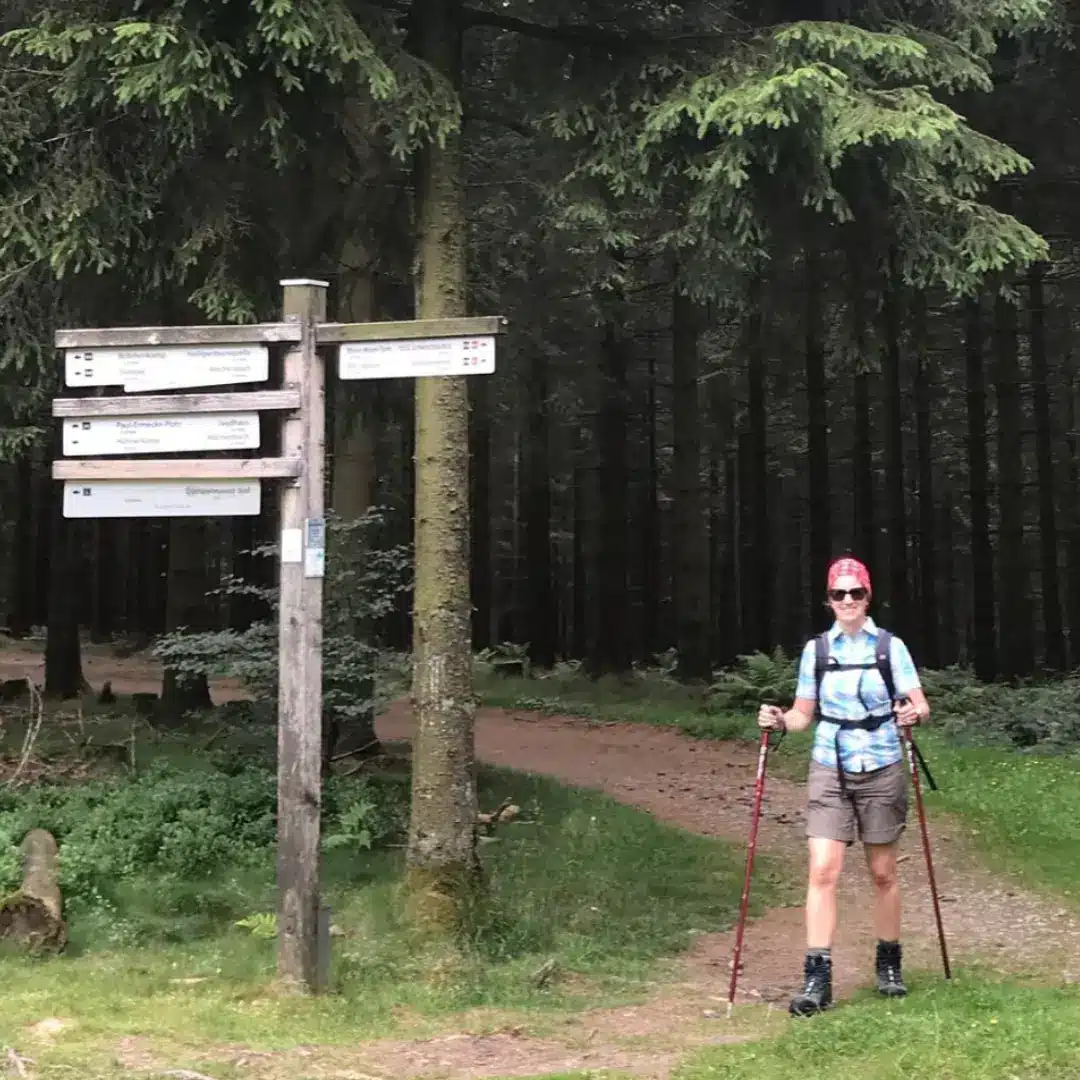 trekkingstok verstelbaar rood opvouwbaar