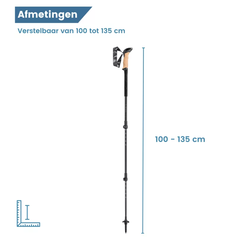 trekkingstok black series afmeting