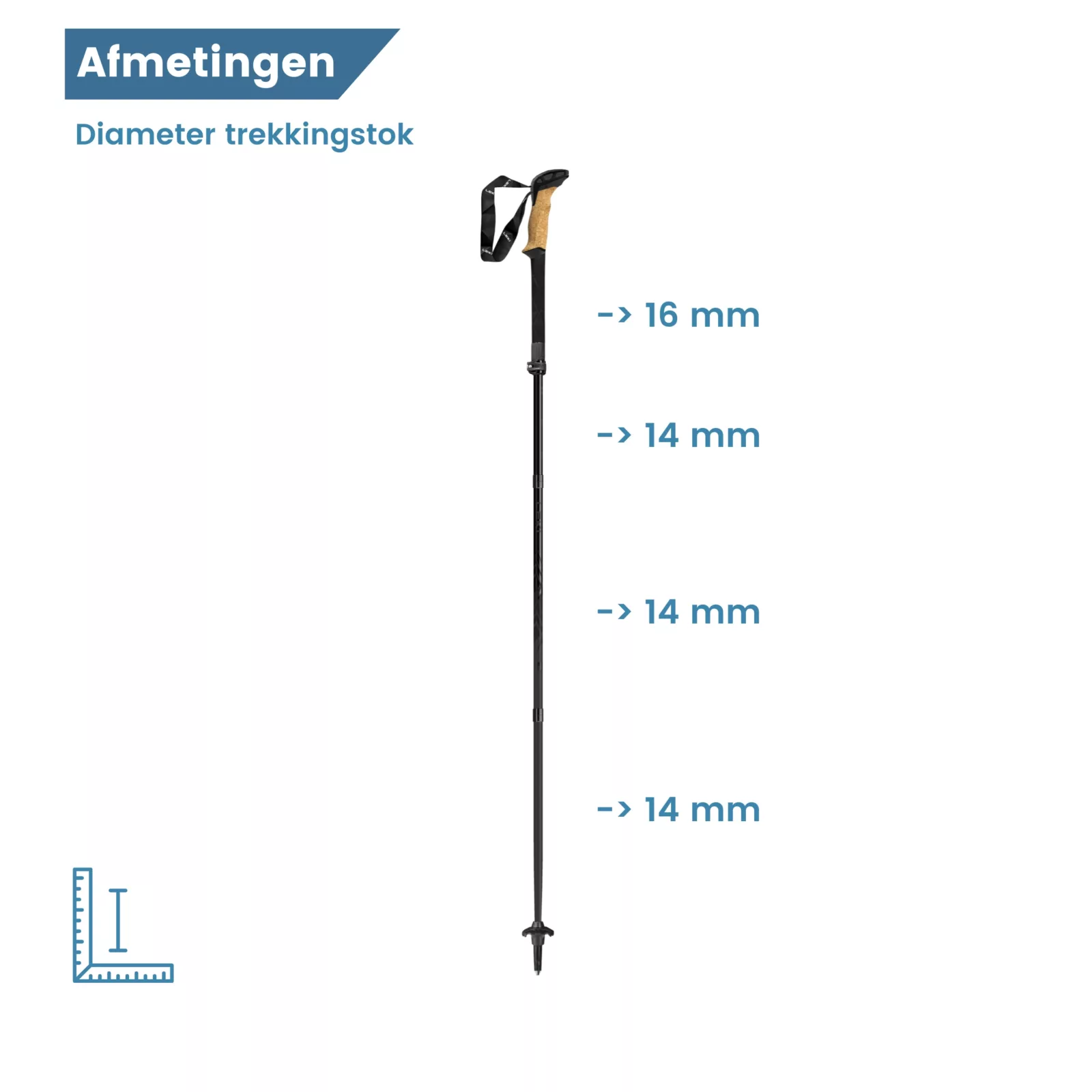 diameter opvouwbare trekking stok