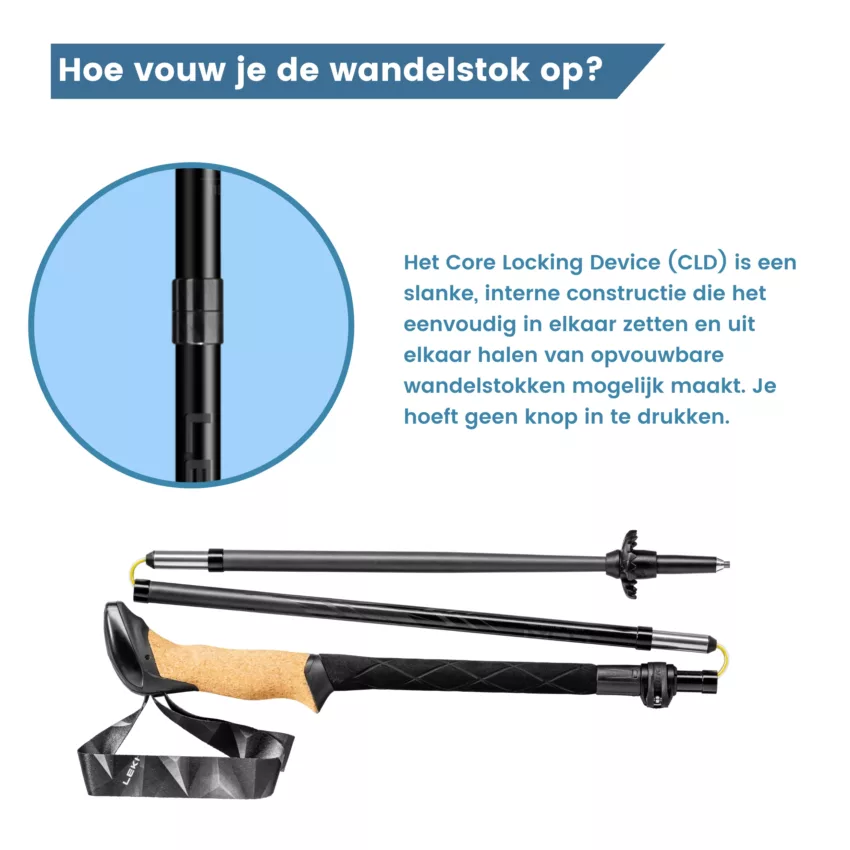 hoe vouw je de wandelstok op
