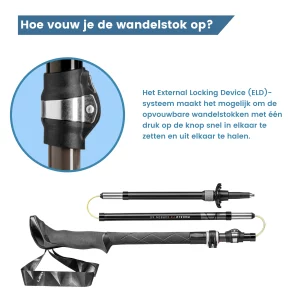 hoe vouw je de wandelstok op?