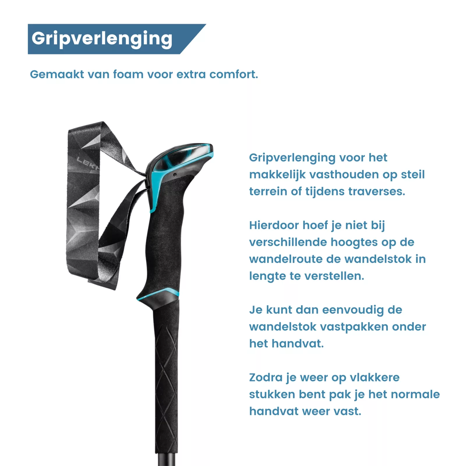 gripverlenging makalu trekkingstok lichtgewicht antishock handvat