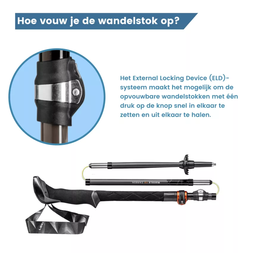 hoe vouw je de wandelstok op?