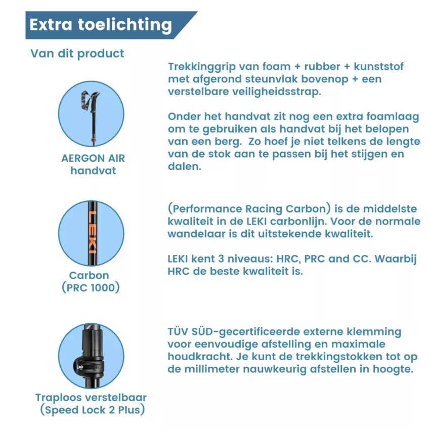 extraa toelichting makalu carbon opvouwbare wandelstok