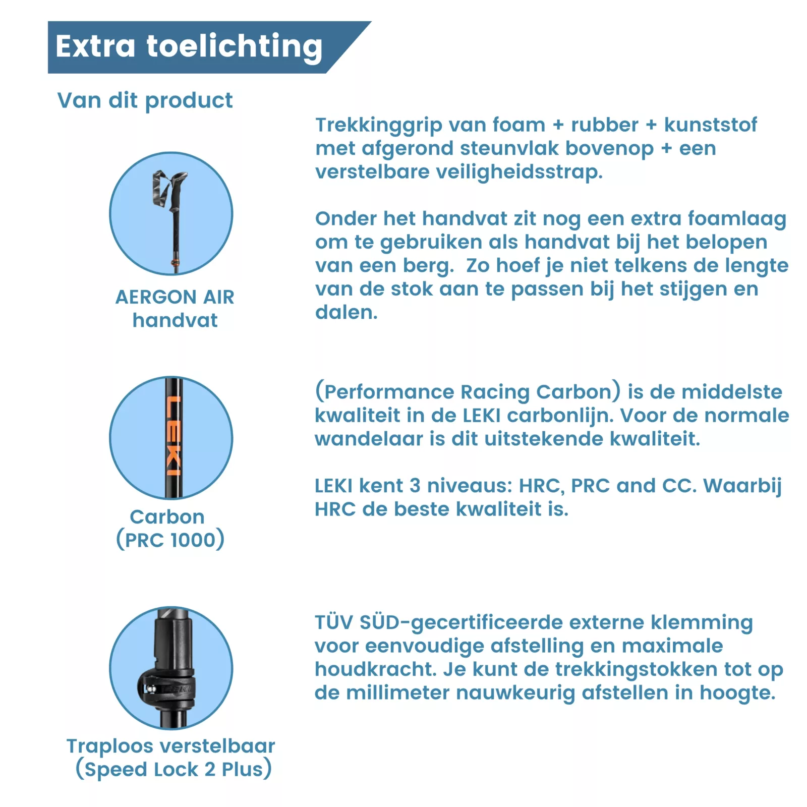 extraa toelichting makalu carbon opvouwbare wandelstok