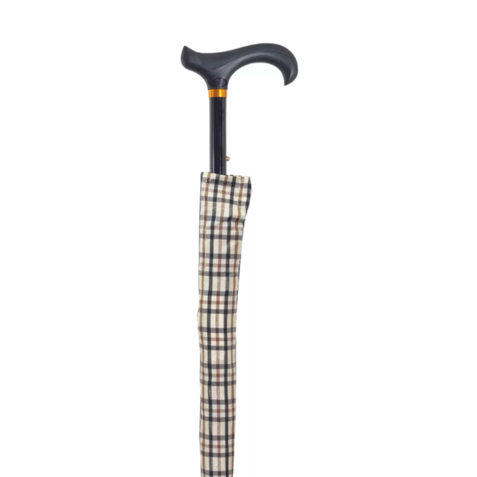 uitschuifbare wandelstok paraplu 2 in 1 beige