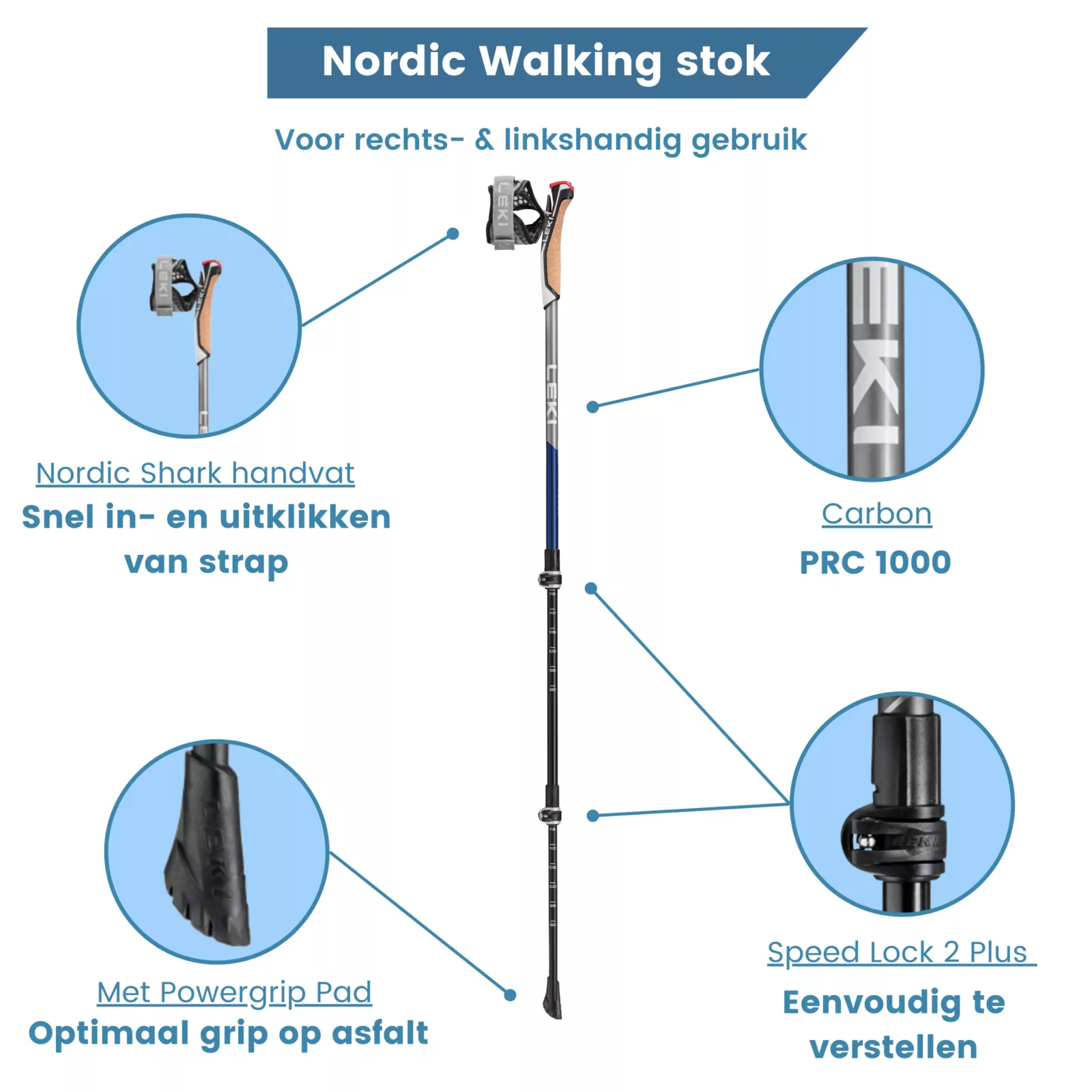 nordic walking stokken traveller carbon verstelbaar