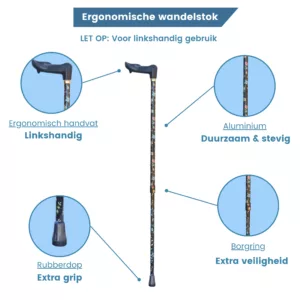 ergonomisch handvat links eigenschappen wandelstok