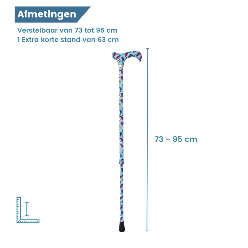 afmetingen wandelstok ijsvogels