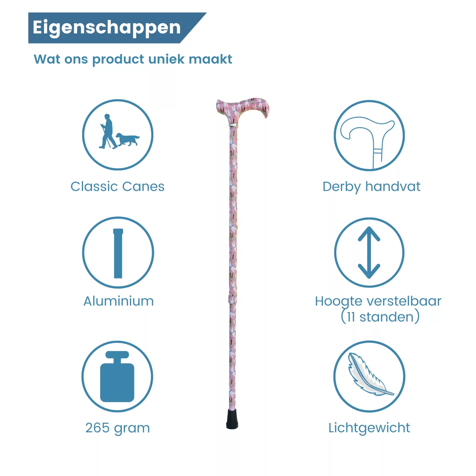 eigenschappen roze wandelstok
