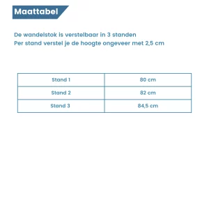 maattabel wandelstok paraplu bruin geblokt