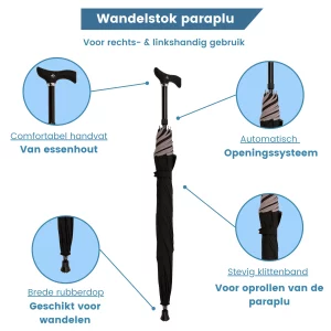 verstelbare wandelstok paraplu polyesterdoek eigenschappen