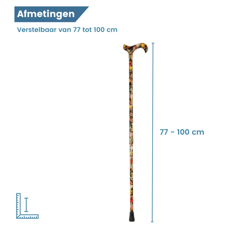 lengte wandelstok met bloemen