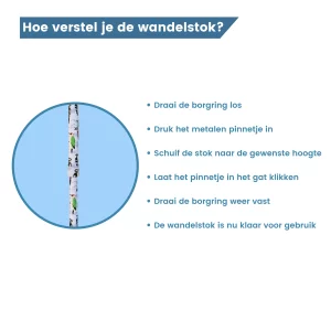 verstelbare wandelstok borgring