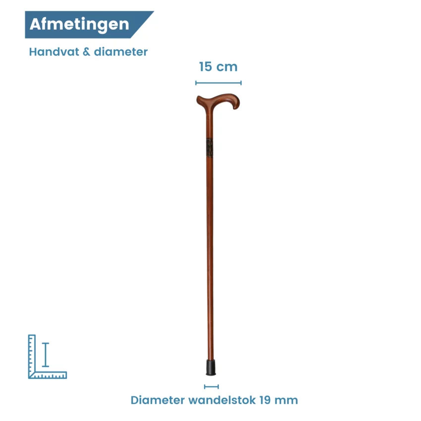 wandelstok beukenhout gefreesde kraag diameter