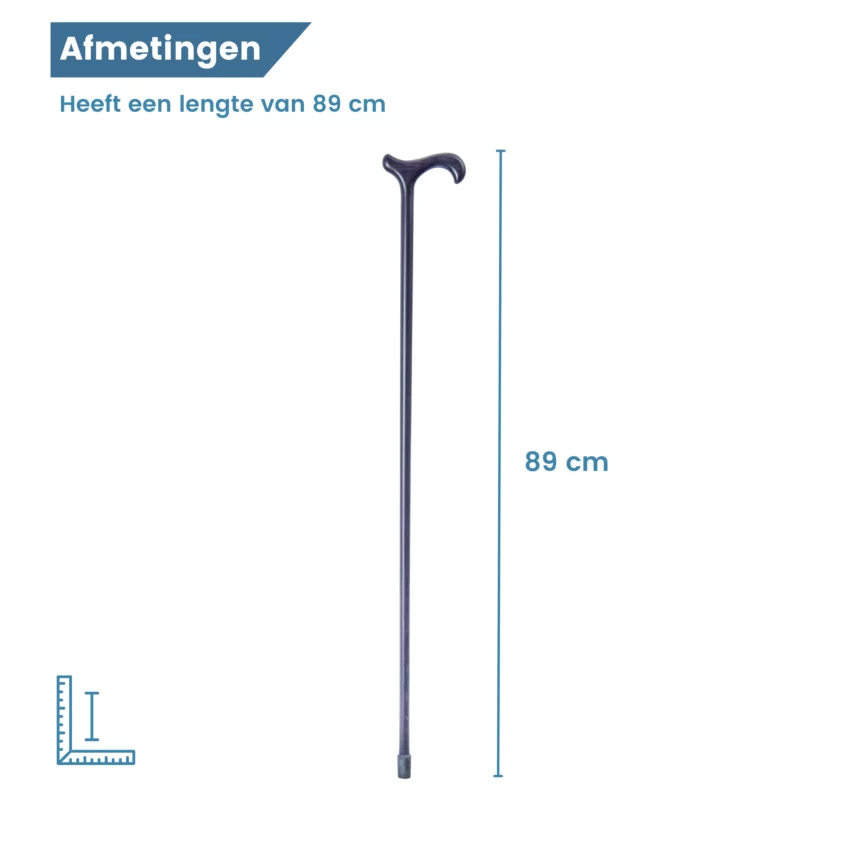 wandelstok beukenhout marine blauw afmetingen
