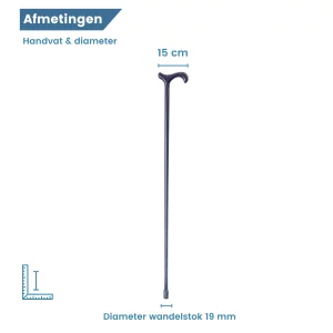 diameter donkerblauwe wandelstok van hout