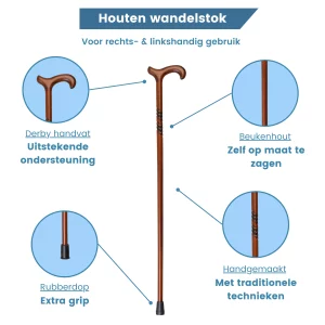 usp wandelstok beukenhout spiraal