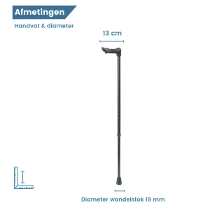 verstelbare wandelstok ergonomisch diameter links