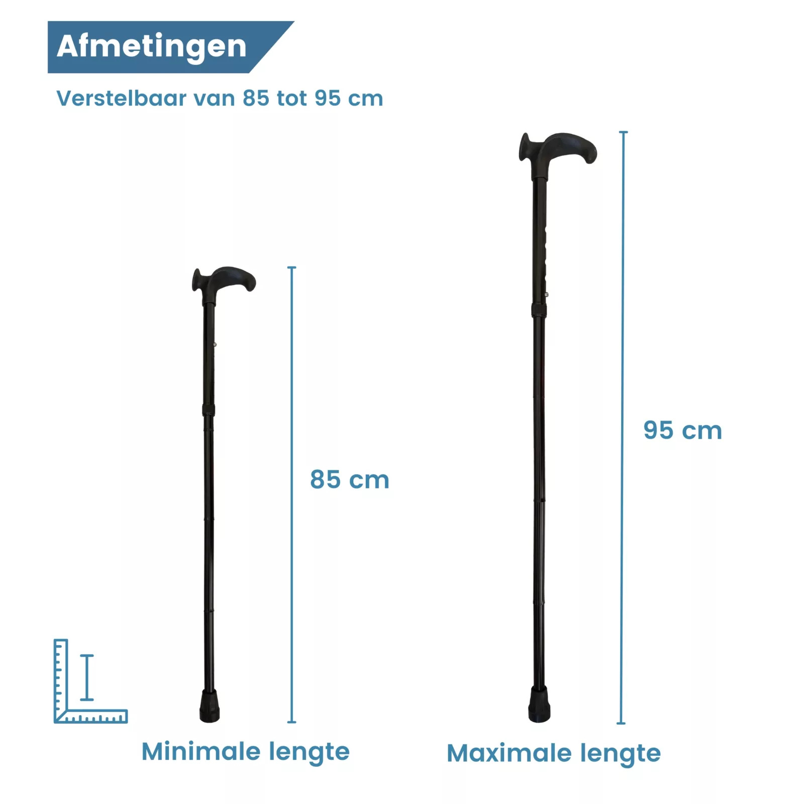 afmetingen wandelstok