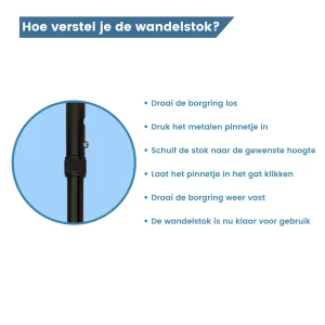 hoe verstel je de wandelstok