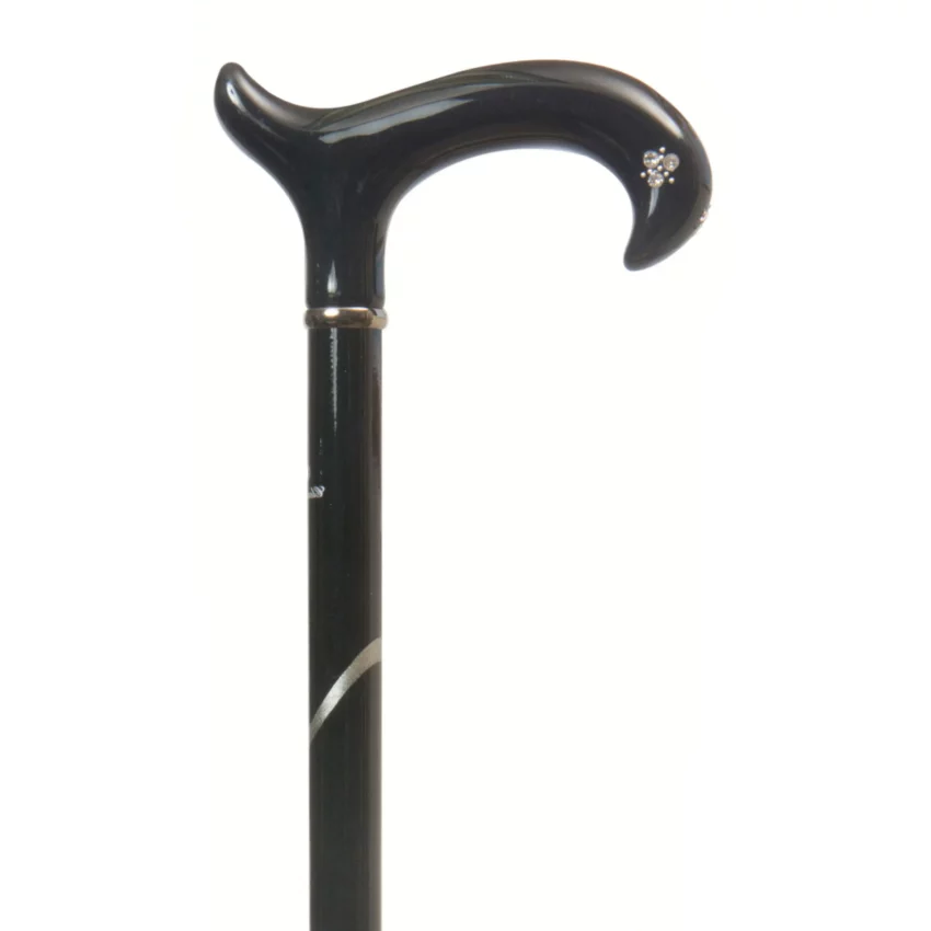 wandelstok hardhout met kristallen