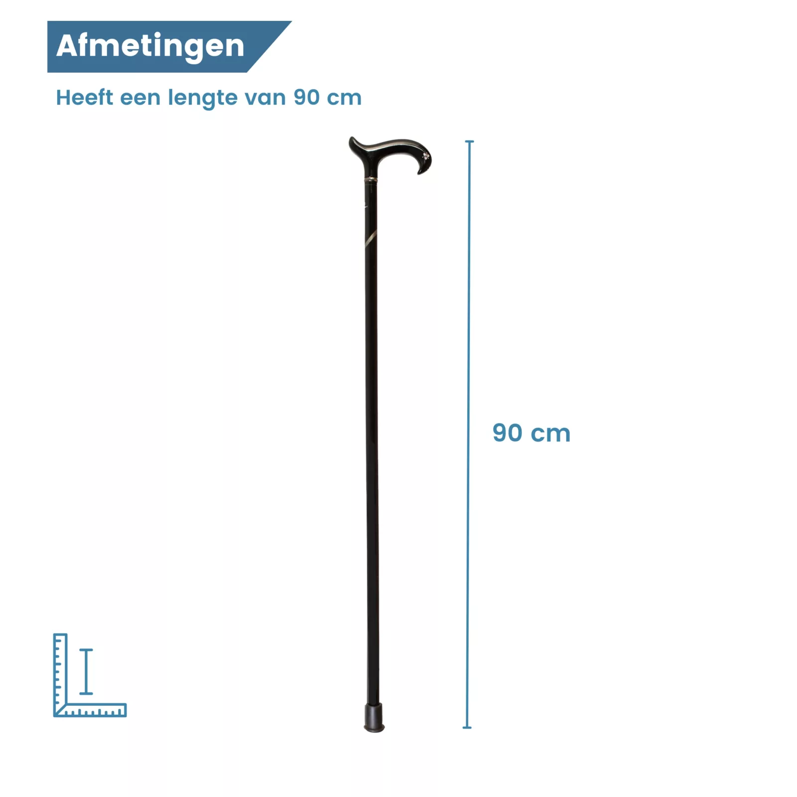 lengte 90 cm hardhouten wandelstok
