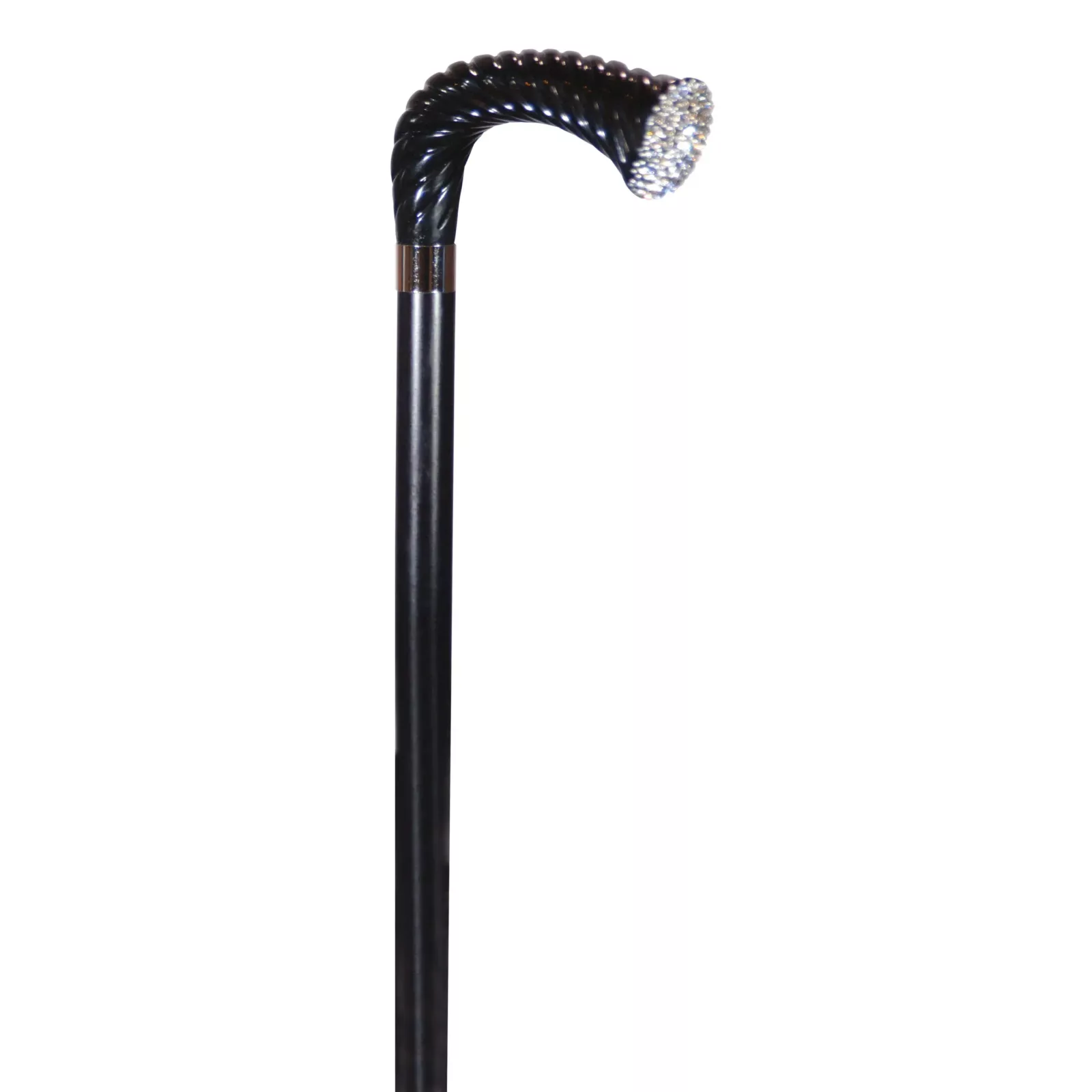 bijzondere wandelstok met swarovski kristallen zwart
