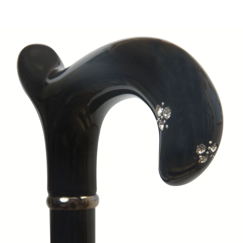 wandelstok met kristallen hardhout