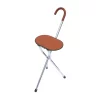 Classic Canes Wandelstok met zitje - Driepoot - Bruin - Leer