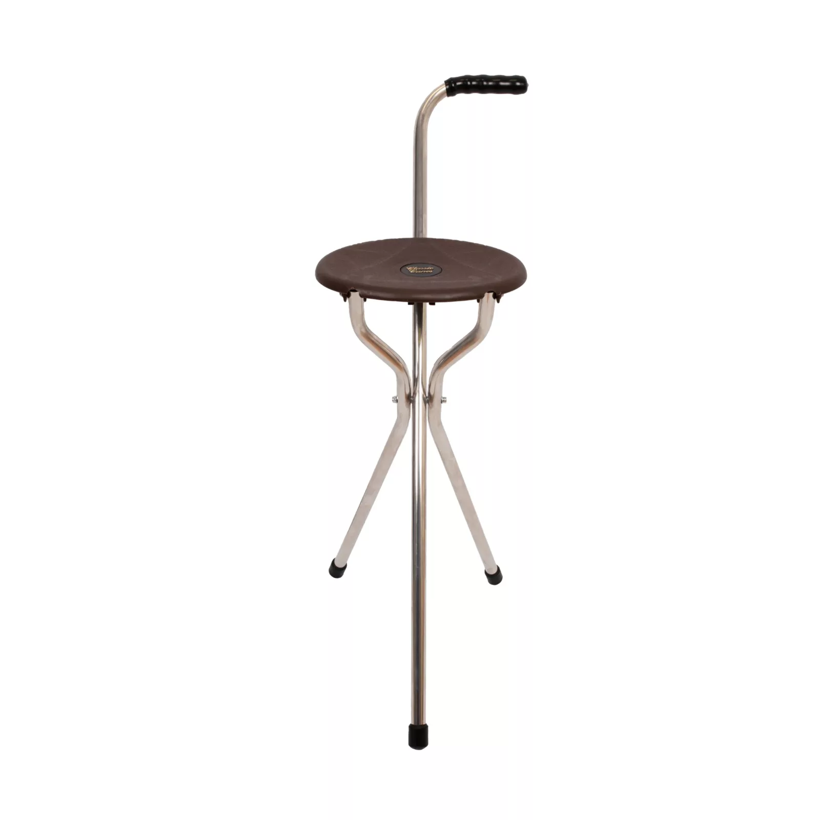 wandelstok met zitje driepoot trio maxi bruin
