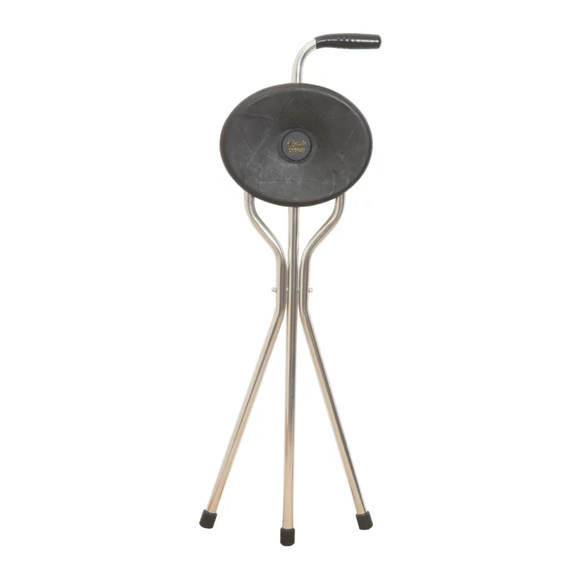 wandelstok met zitje driepoot trio maxi zwart