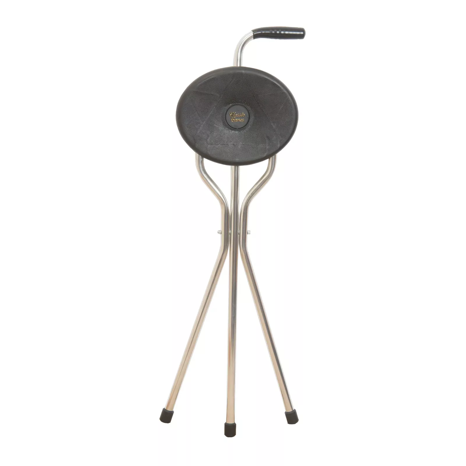 wandelstok met zitje driepoot trio maxi zwart