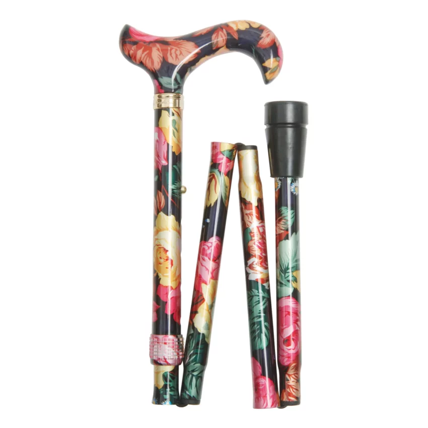 opvouwbare wandelstok met bloemen