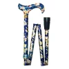 Classic Canes Opvouwbare wandelstok - Donkerblauw met bloemen