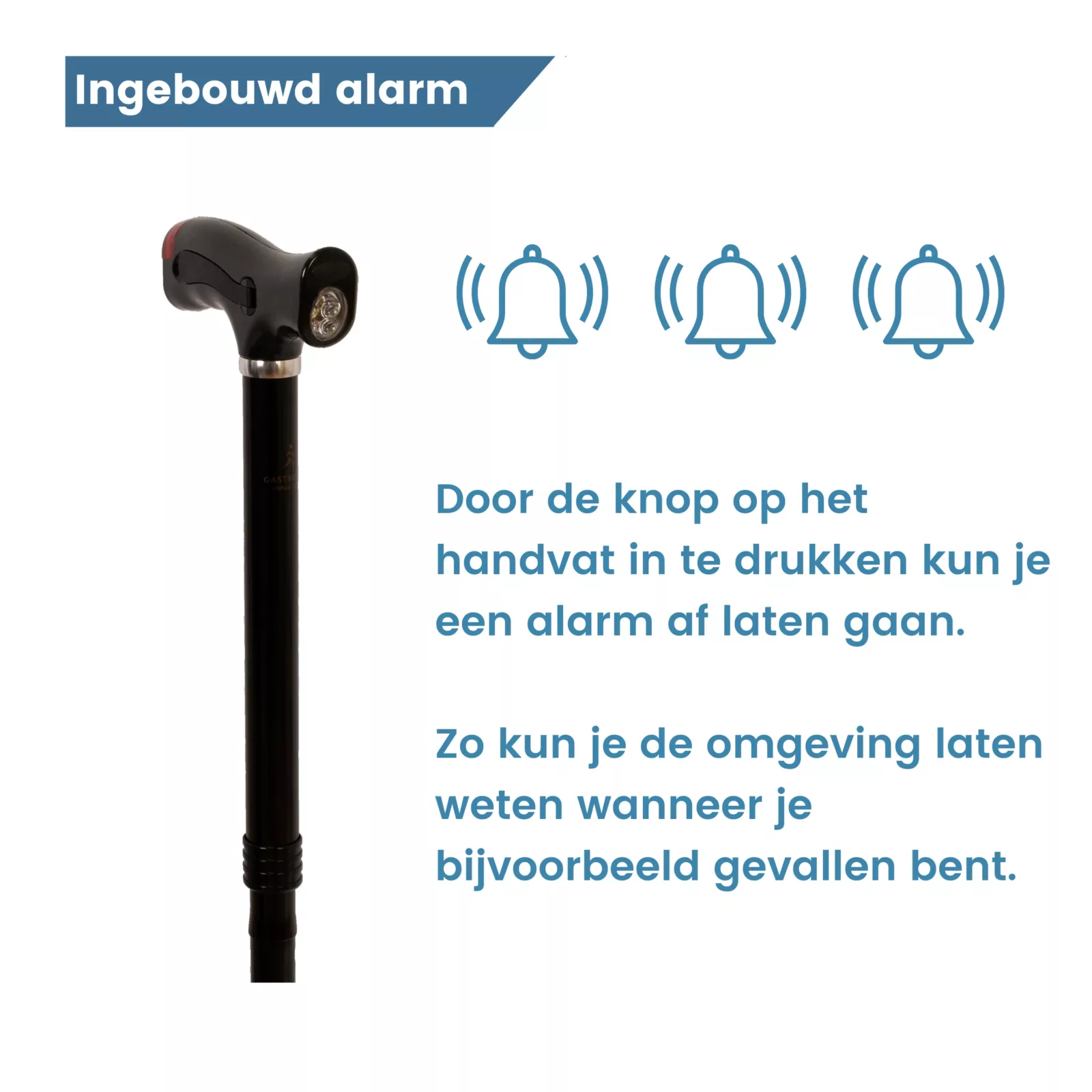 alarm van opvouwbare wandelstok