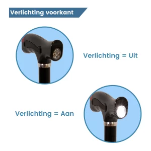 verlichting van inklapbare wandelstok