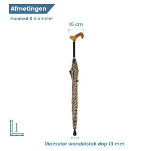 verstelbare wandelstok paraplu in het beige diameter