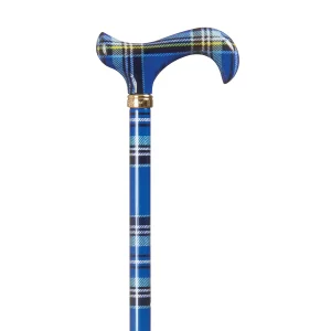 wandelstok uitschuifbaar blauwe tartan