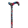 Classic Canes Verstelbare wandelstok – Zwart en Blauw – Bloemen – Tea Party