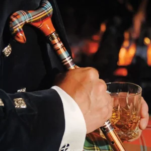 wandelstok verstelbaar veelkleurige tartan