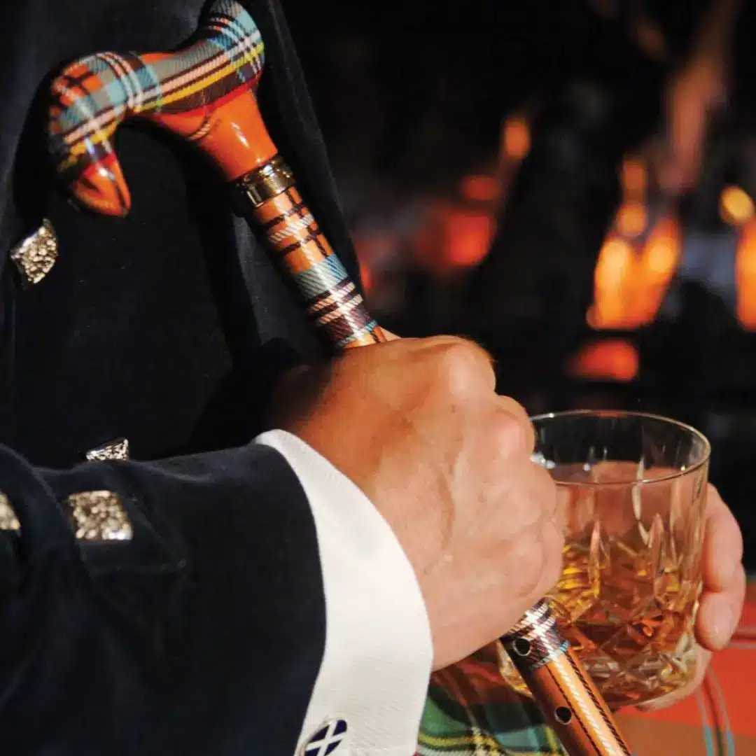 wandelstok verstelbaar veelkleurige tartan